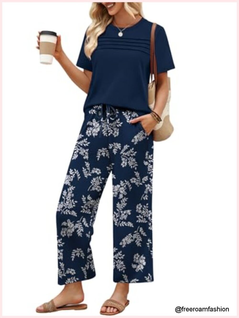 Two Piece Sets for Women Summer Travel Outfits Wide Leg Pants Lounge Sets